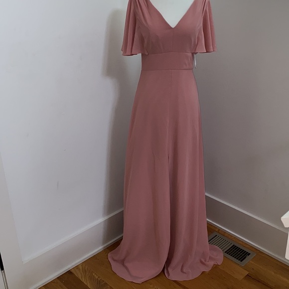 NWOT Social Bridesmaids 8188 Ruffle Sleeve V-neck - Picture 10 of 12